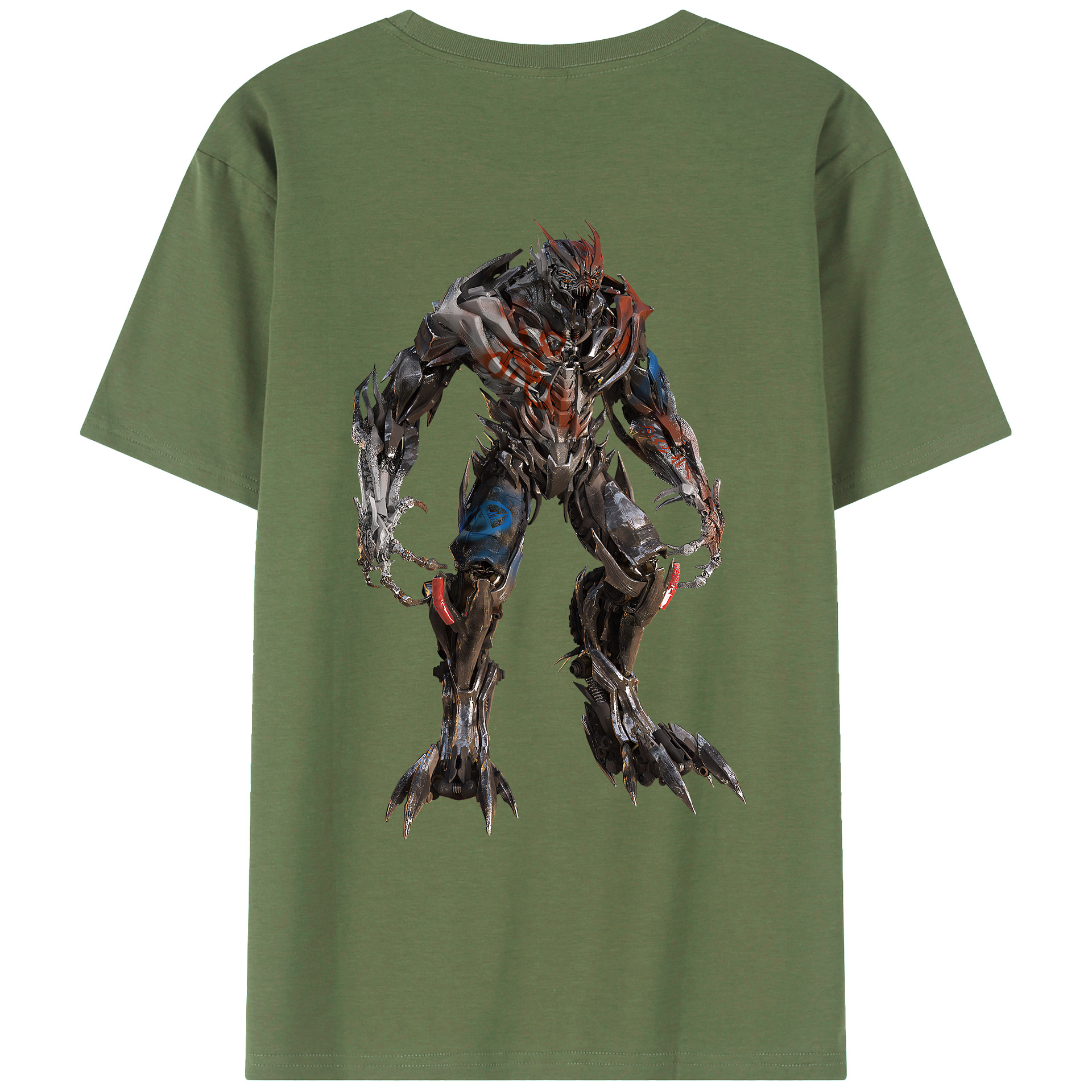（画像用） Transformers トランスフォーマー 綿100％ メンズ半袖Tシャツ（バックプリント） 通気性